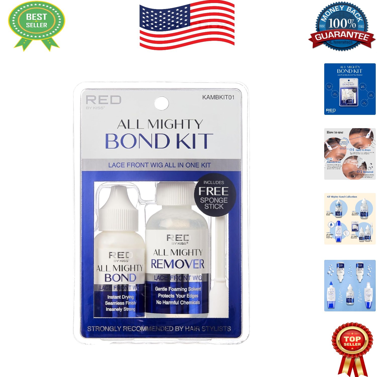 Lace Front Wig Glue Kit – Super Strong Hold and Gentle Foaming Remover Included