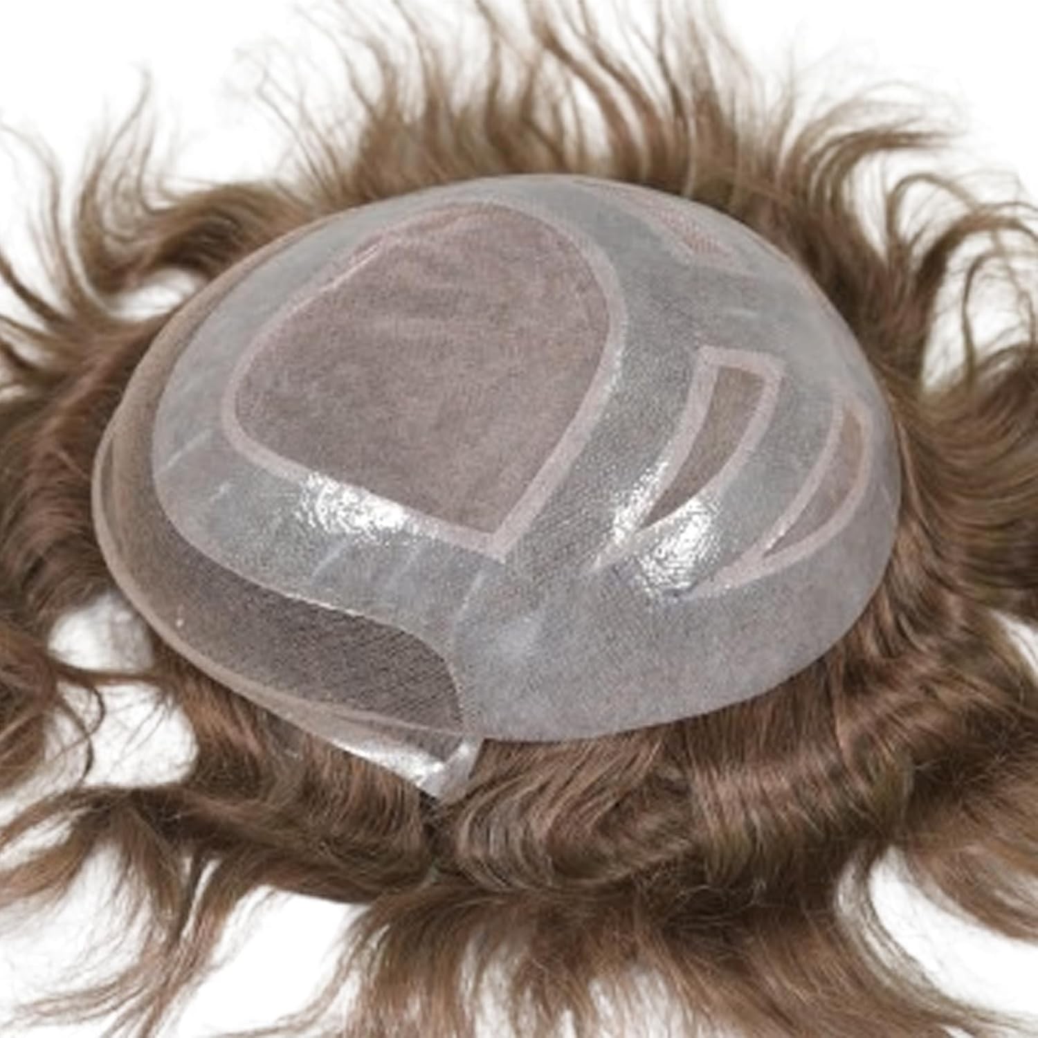 Durable Men’s Hair System French Lace Front Fine Mono & Skin PU Around Men’s Tou