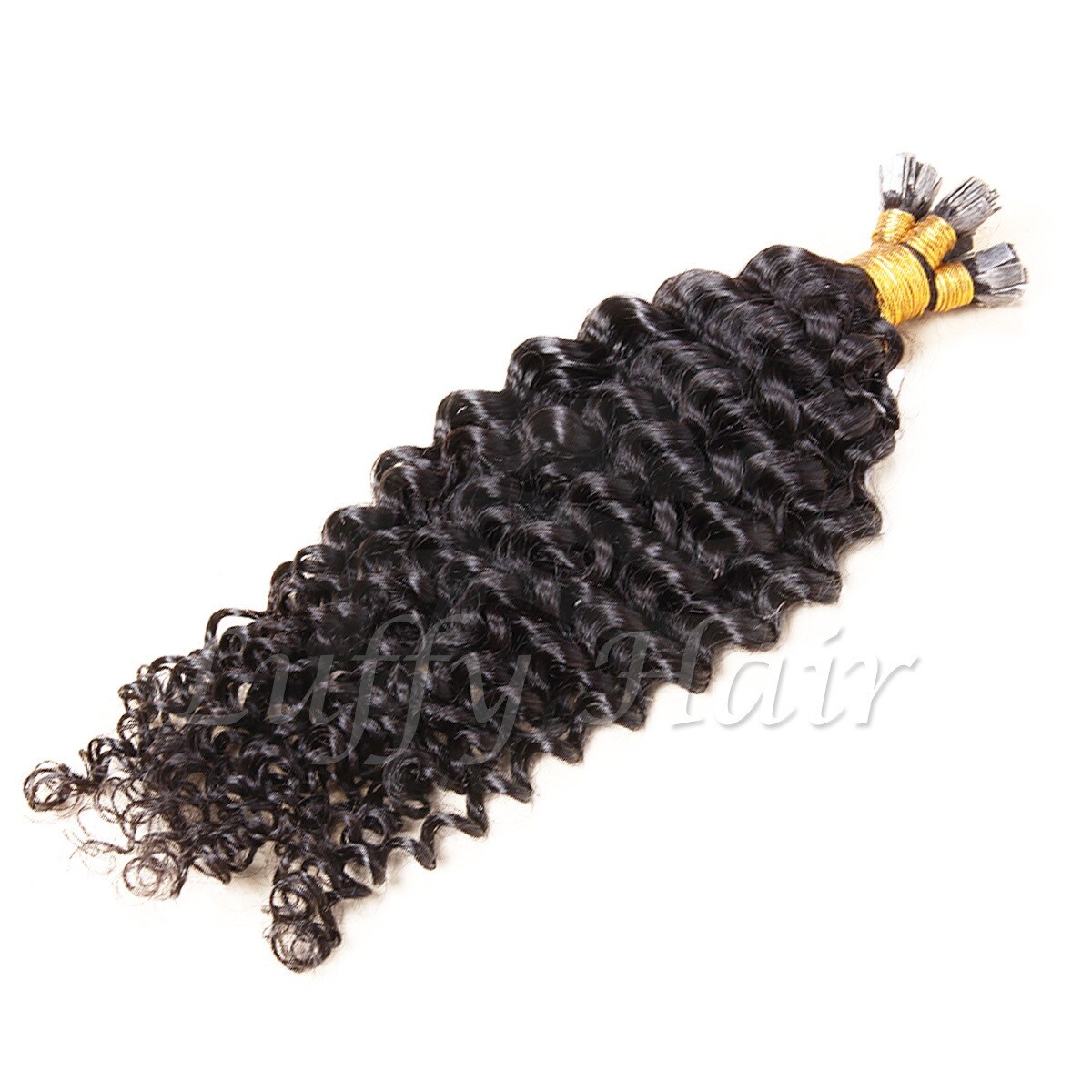 Curly Keratin Fusion Flat Tip Human Hair Extension Pre Bonded Flat Tip Hair 100g