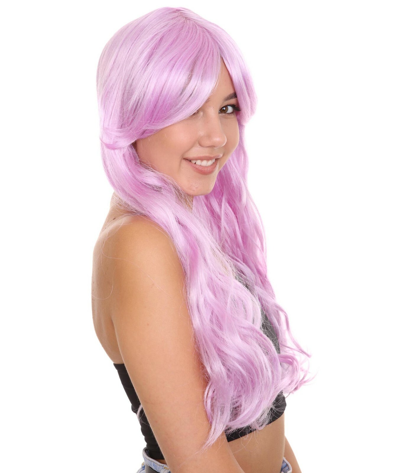 Long Curly Wig | Women’s Purple Wig | Premium Breathable Capless Cap HW-1610A