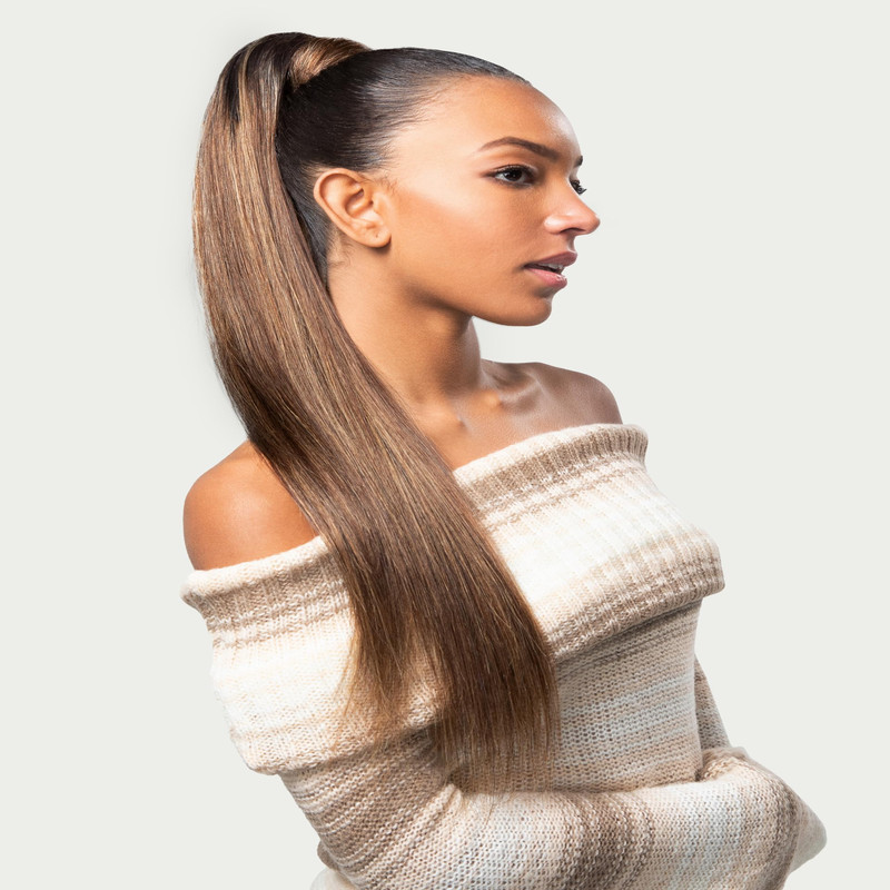 Frodio Clip In Ponytail Extension Human Hair For Women Straight 26 Inches Long