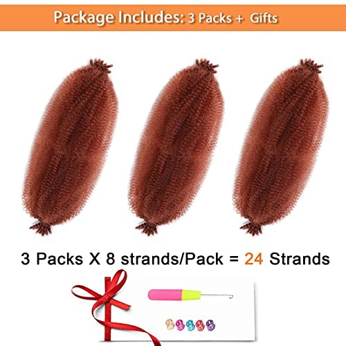 Ginger Afro Twist Hair 16 Inch 3 Packs Springy Afro 16 Inch (Pack of 3) 350#