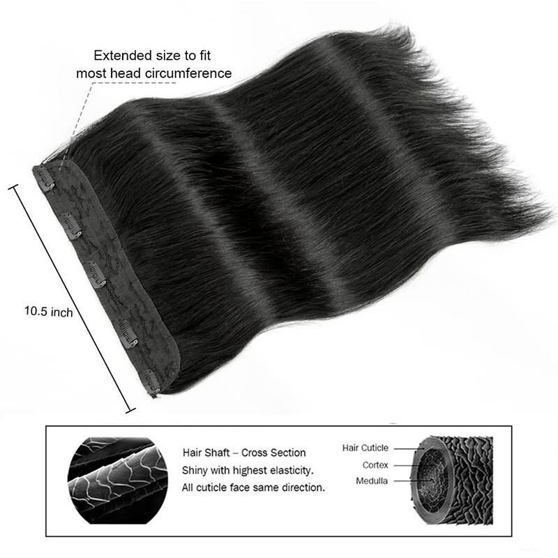 One Piece 9A Human Hair Extensions Clip In 100% Remy Real Weft Lucca Light Brown