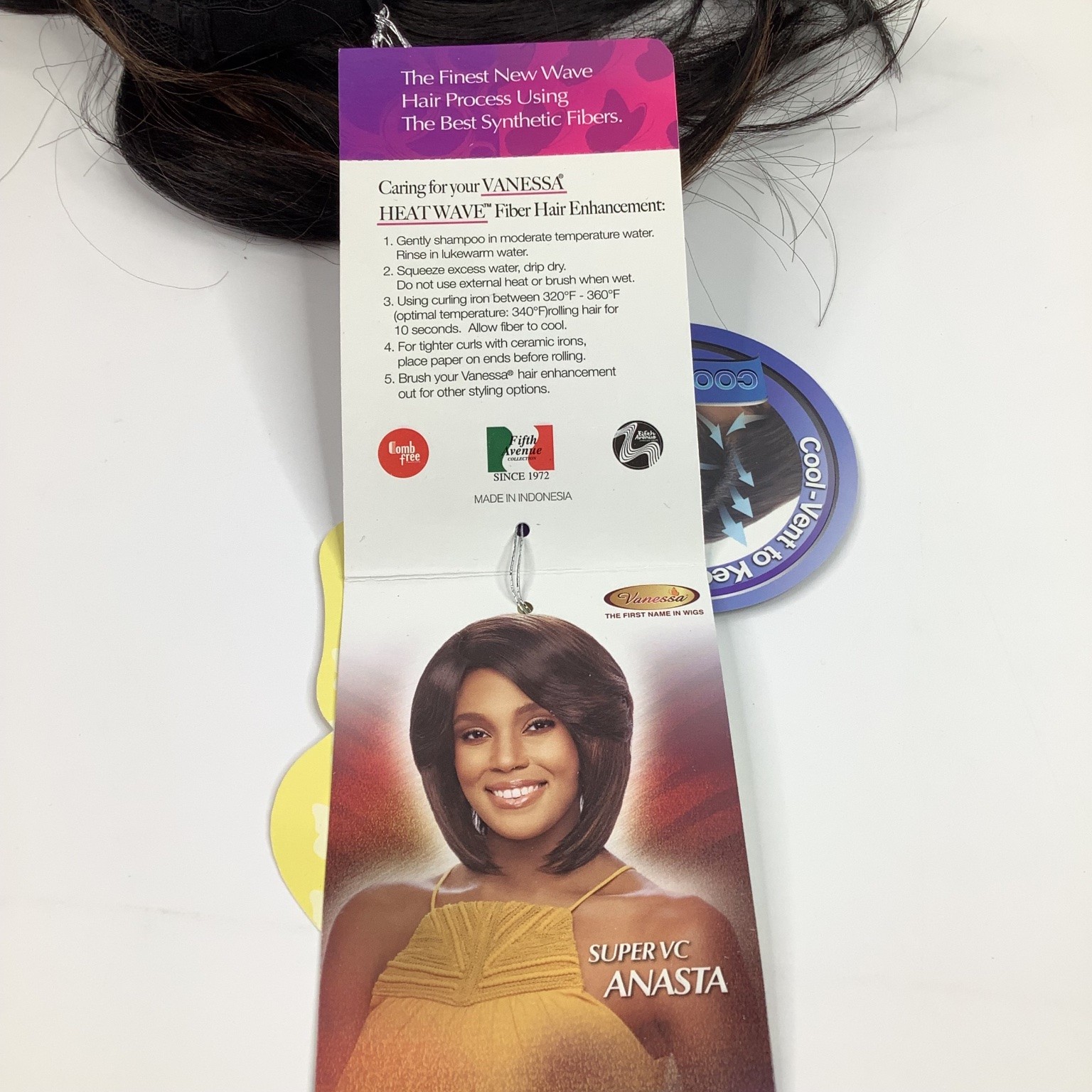 Vanessa SUPER VC ANASTA Heat Wave Fiber Wig SP1B/30 C-Side Lace Part