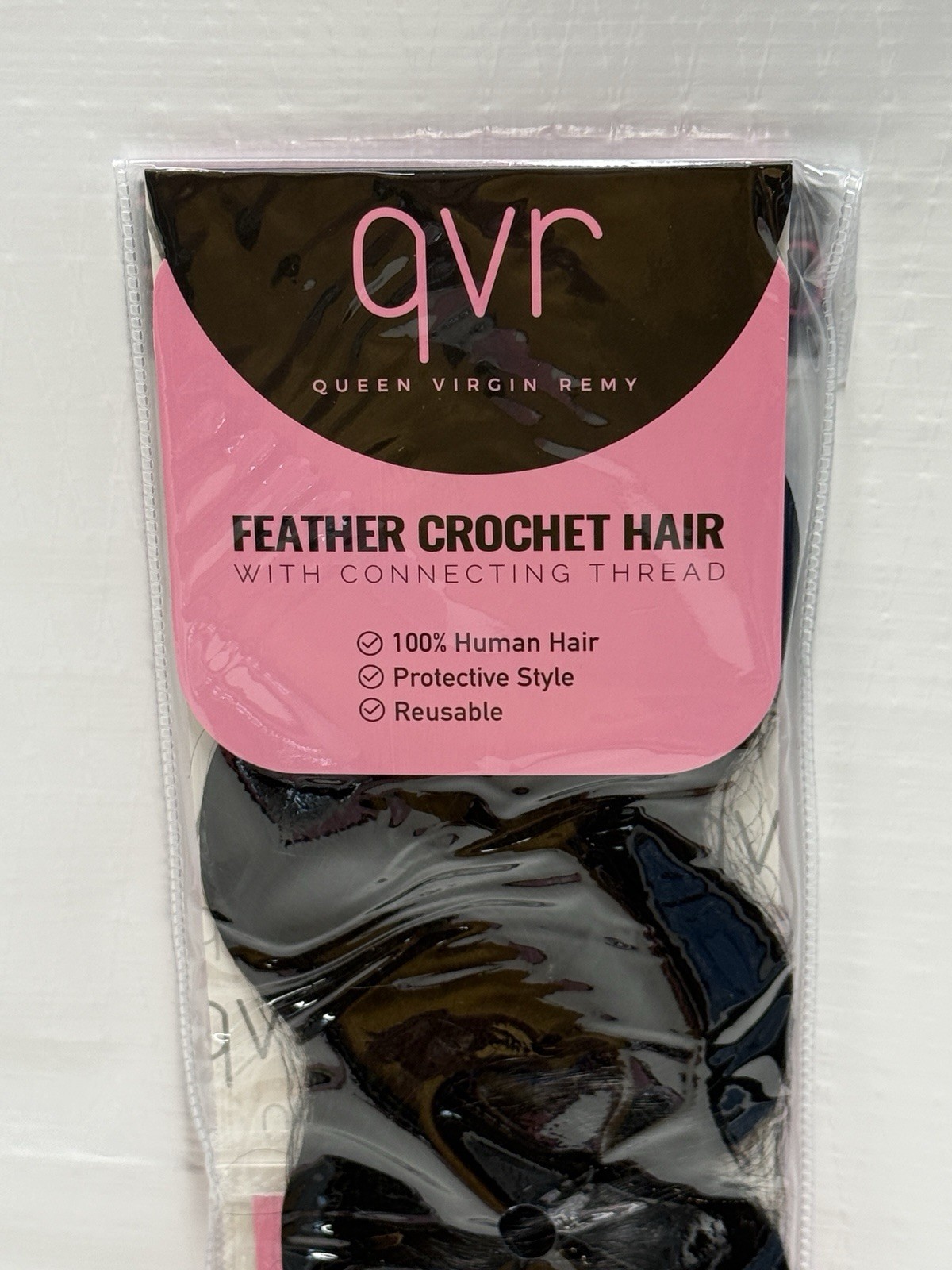 QVR Feather Crochet Hair 100% Human Hair Remy Twist Natural 14in Reusable