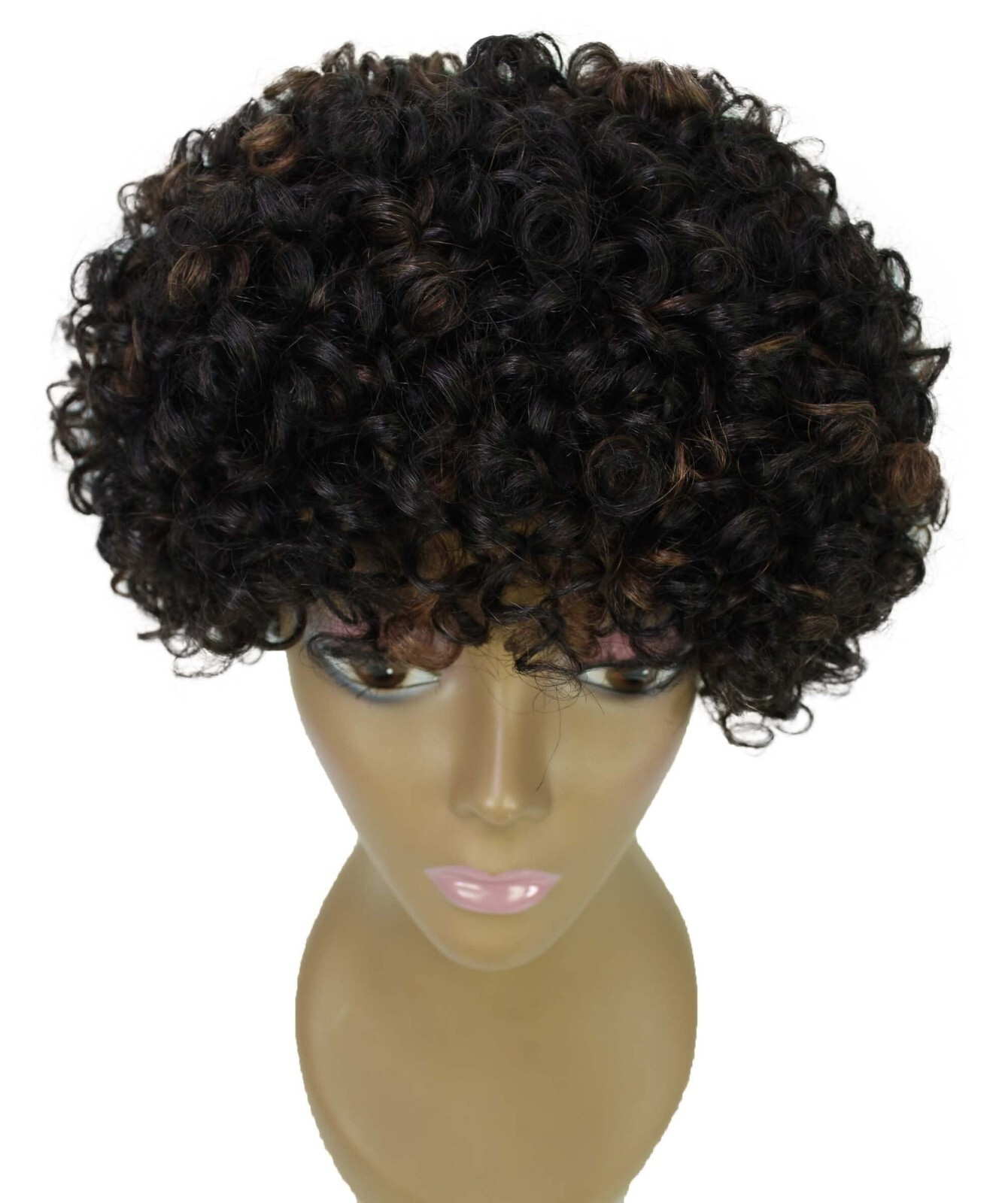 LUXLUXE Trisha Curly Pixie 9.5 in Long Full Wig No Lace Wig, BFH-0003