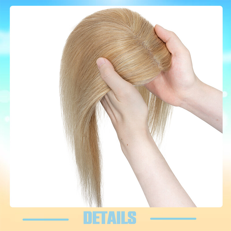 Full Lace Topper Clip in Real Remy Human Hair Toupee 8x10CM Hairpiece Free Part