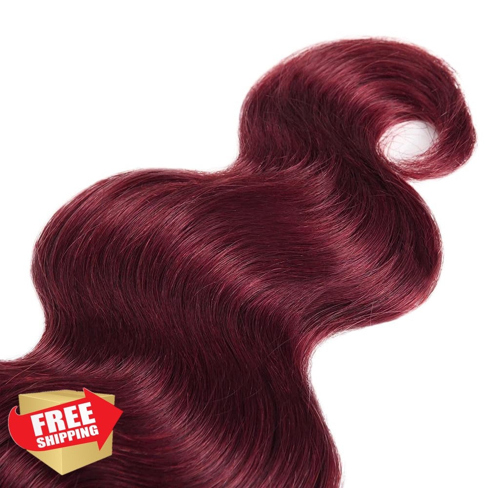 FuivJuix Burgundy Bundles 18″ #99J Brazilian Virgin Hair