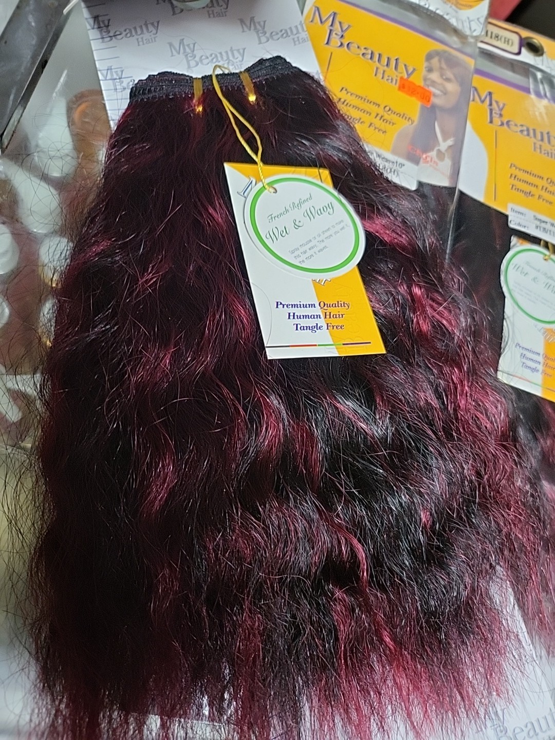 Human Hair Wet And Wavy Weqve Hair Colour 1b/118 4pk