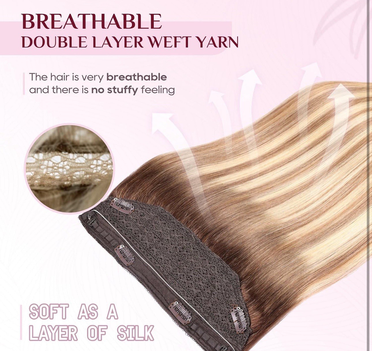 Halo Hair Extensions Dark Brown to Gold Blonde Bleach Blonde 3/8/22 70g 12Inch