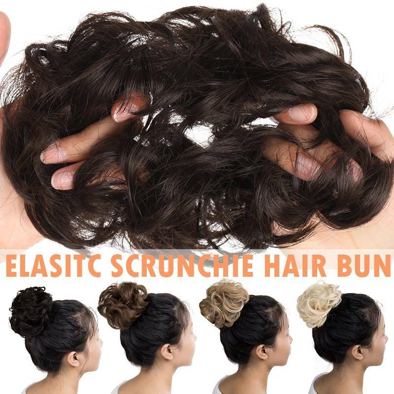 45g Curly Messy Bun Hair Piece Scrunchie Updo Cover Hair Extension Real As Human