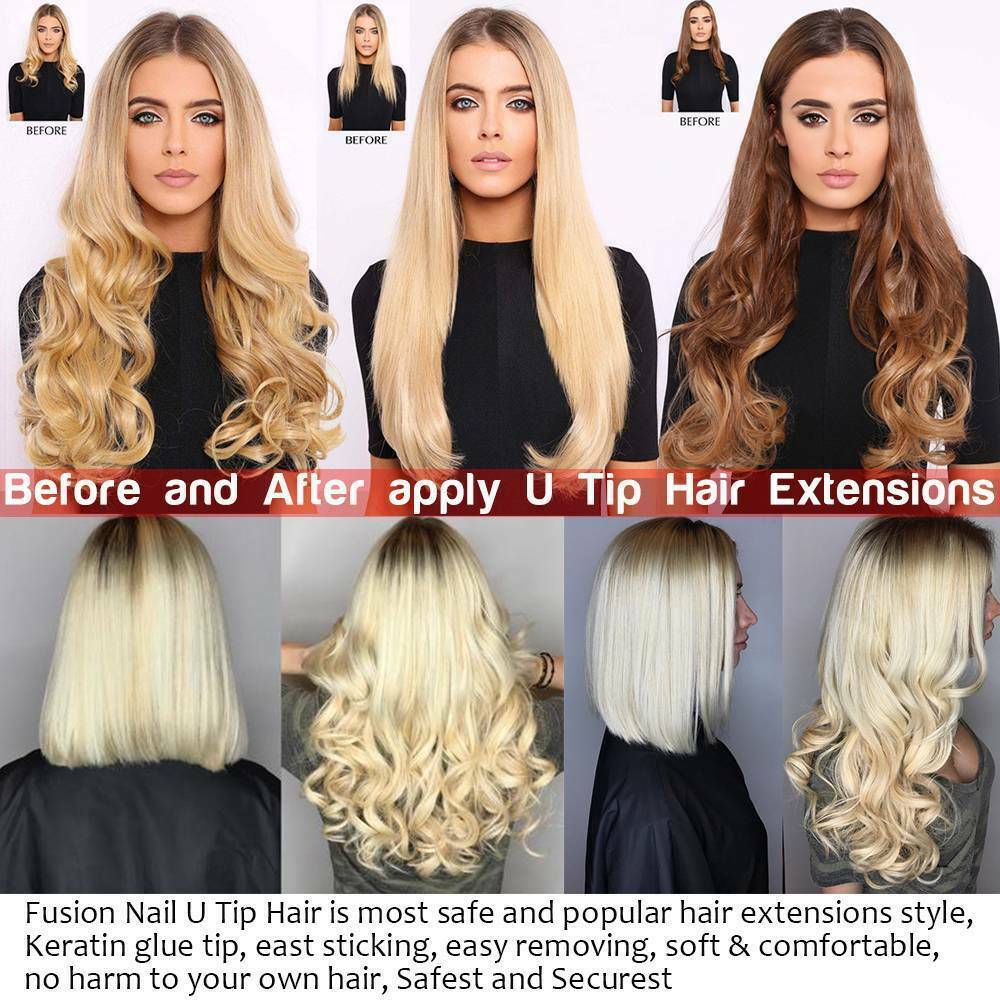 Pre Bonded Keratin Stick Tip I-Tip Remy Human Hair Extensions Full Head Thick 1g