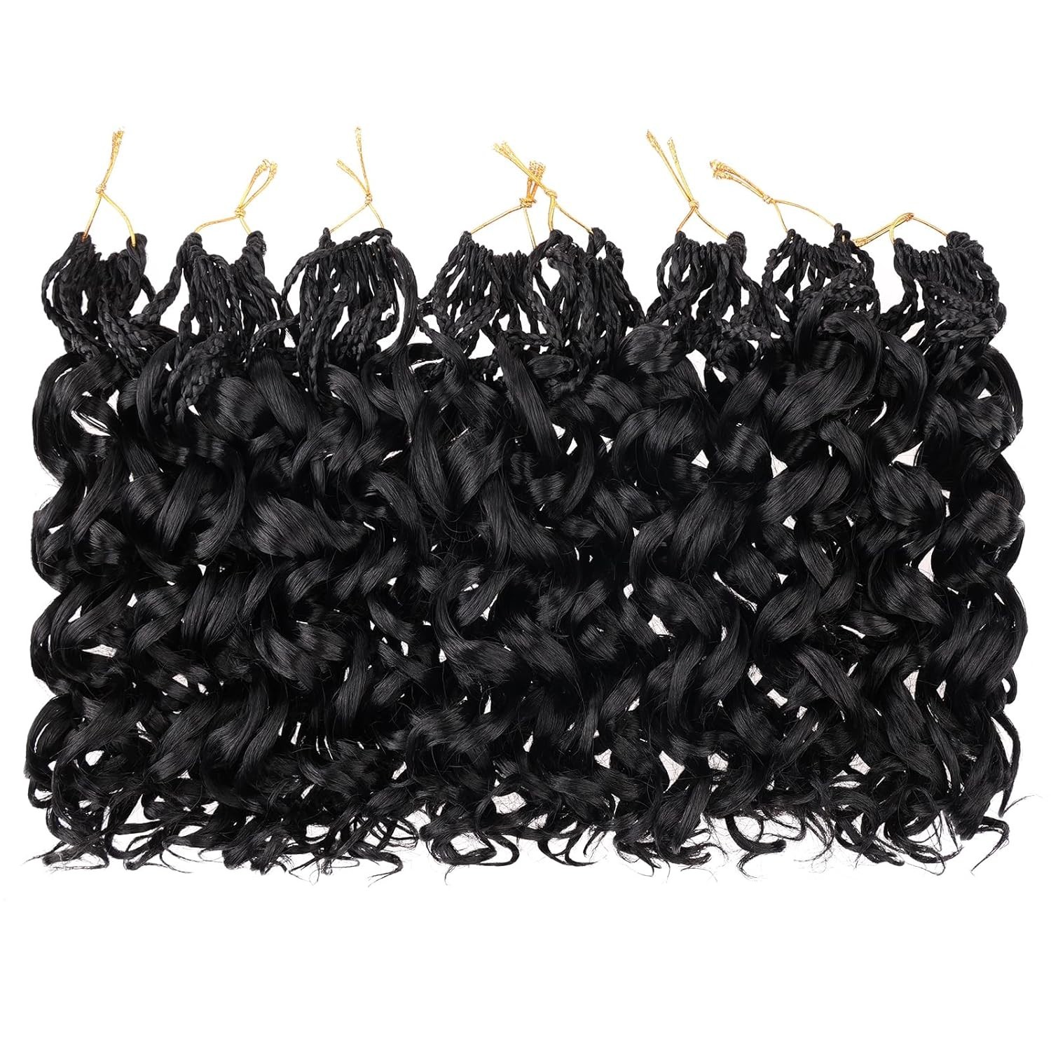 Leeven Gogo Curl Crochet Hair 6 Inch 8 Packs Black Ocean Wave Crochet Hair Pr…