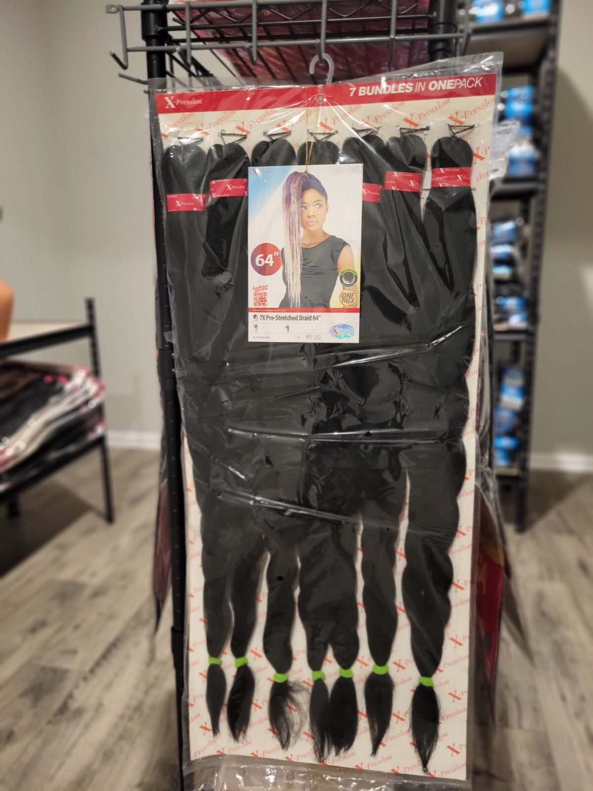 X PRESSION 7X PRE-STRECTHED BRAID 64″ , 7 BUNDLES IN 1 PACK, I PACK DOES IT ALL