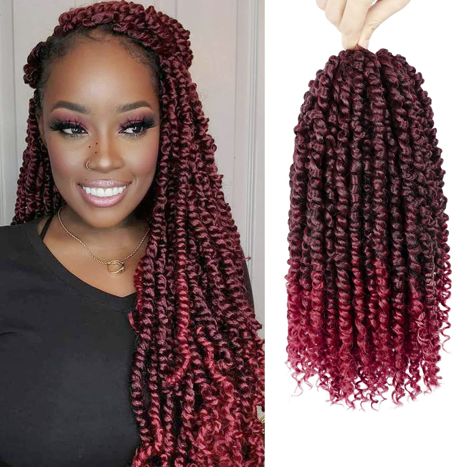 8 Packs 12 Inch Passion Twist Crochet Hair For Women Pre-twisted Braiding Hair