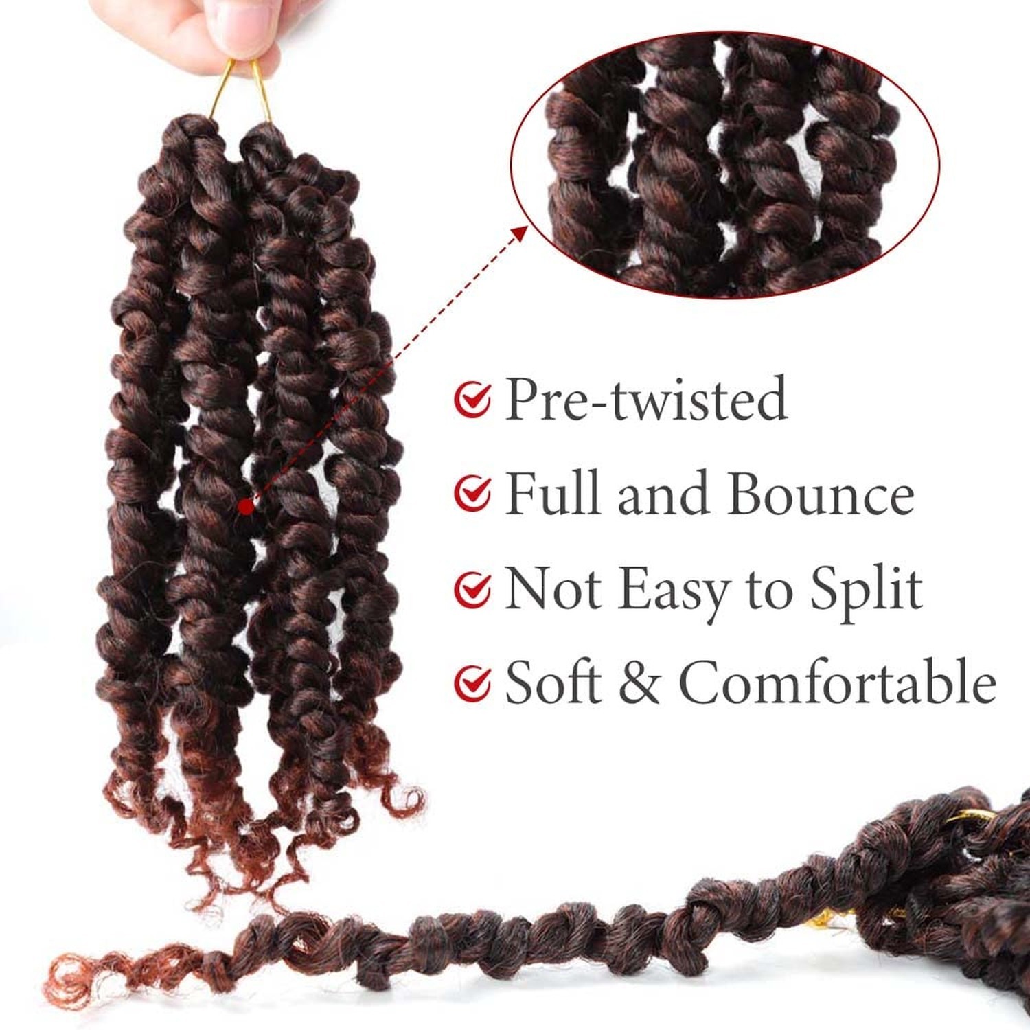 9 Packs Passion Twist Hair 6 Inch Prelooped Passion Twist Crochet H… Fast Ship