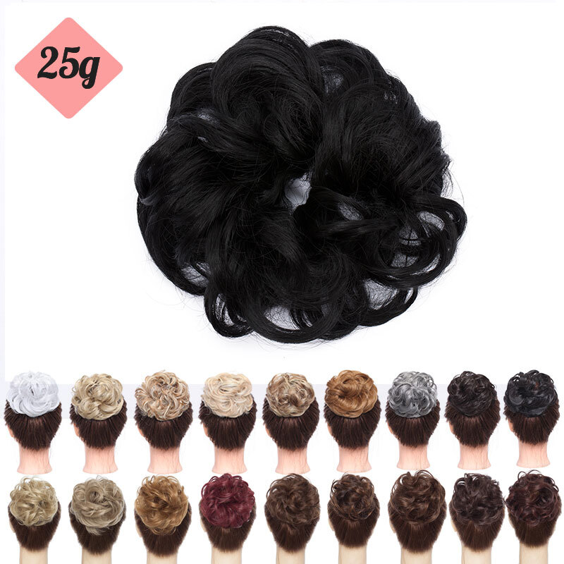 Women Girls Curly Messy Bun Hair Piece Scrunchie Updo Thin False Hair Extension