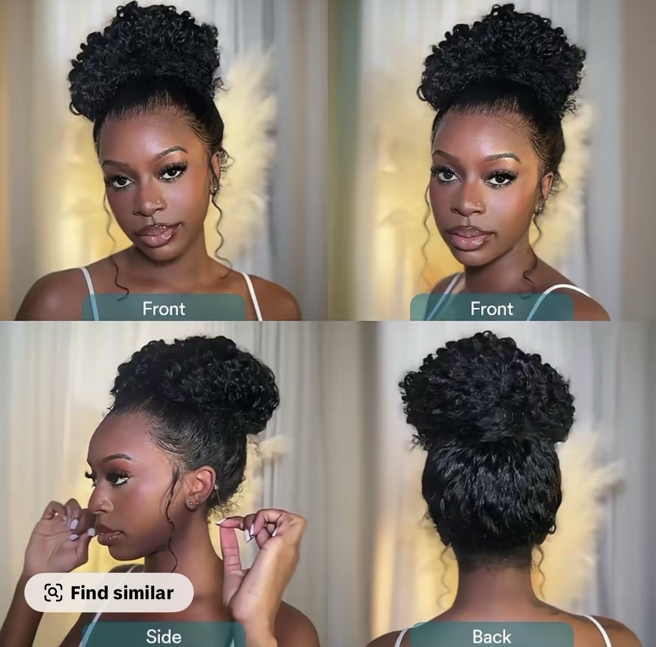 Invisi Strap 360 Glueless Curly Human Hair Wig Black 14″ Pre-Plucked