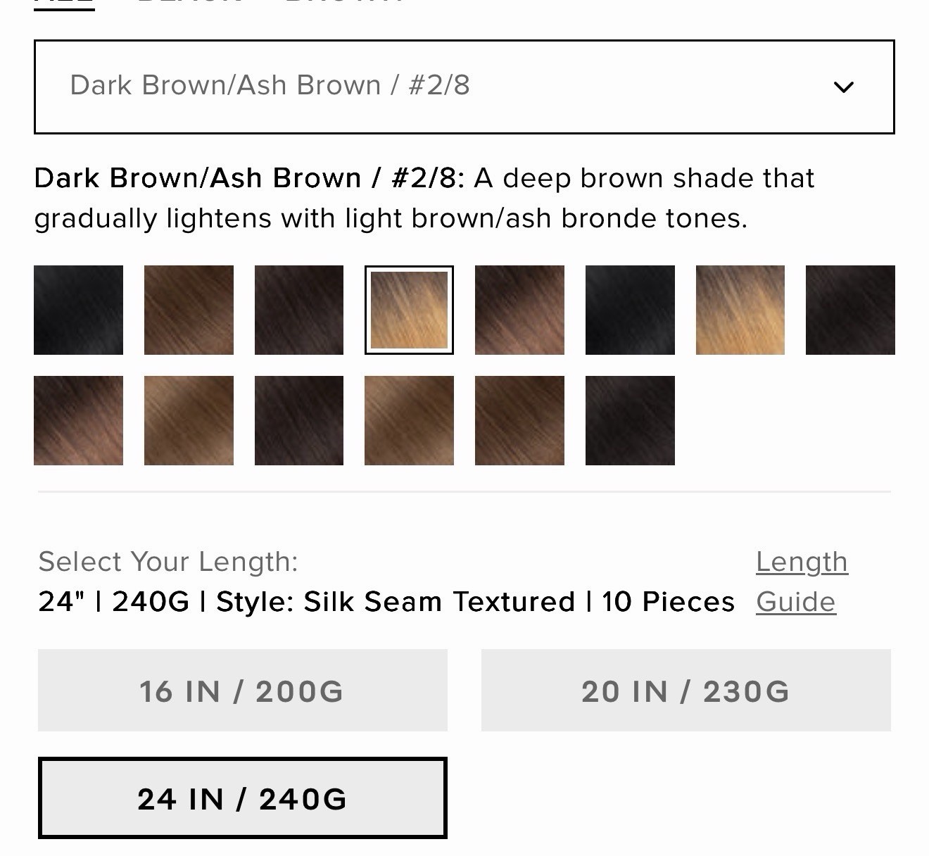 BELLAMI Silk Seam Textured Clip Ins NEW Dark Brown Ash Brown Ombre Blowout 24”