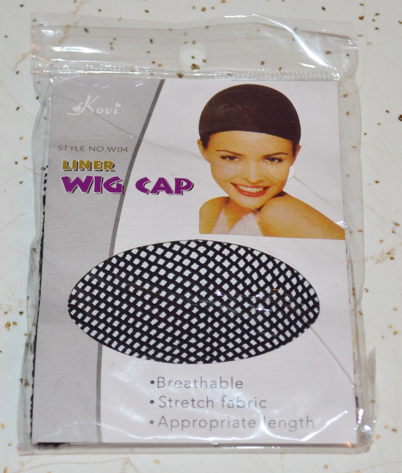 KOVI Black Wig Cap Liner Style W04 Breathable Stretch Fabric Appropriate Length