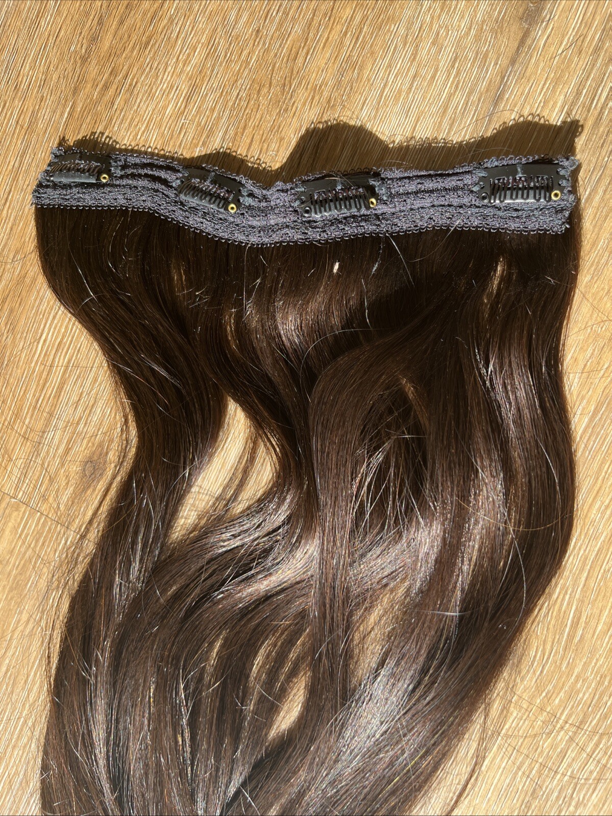 Milk and Blush Dark Brown 20″ Volumiser Quad Clip-In Weft 45g