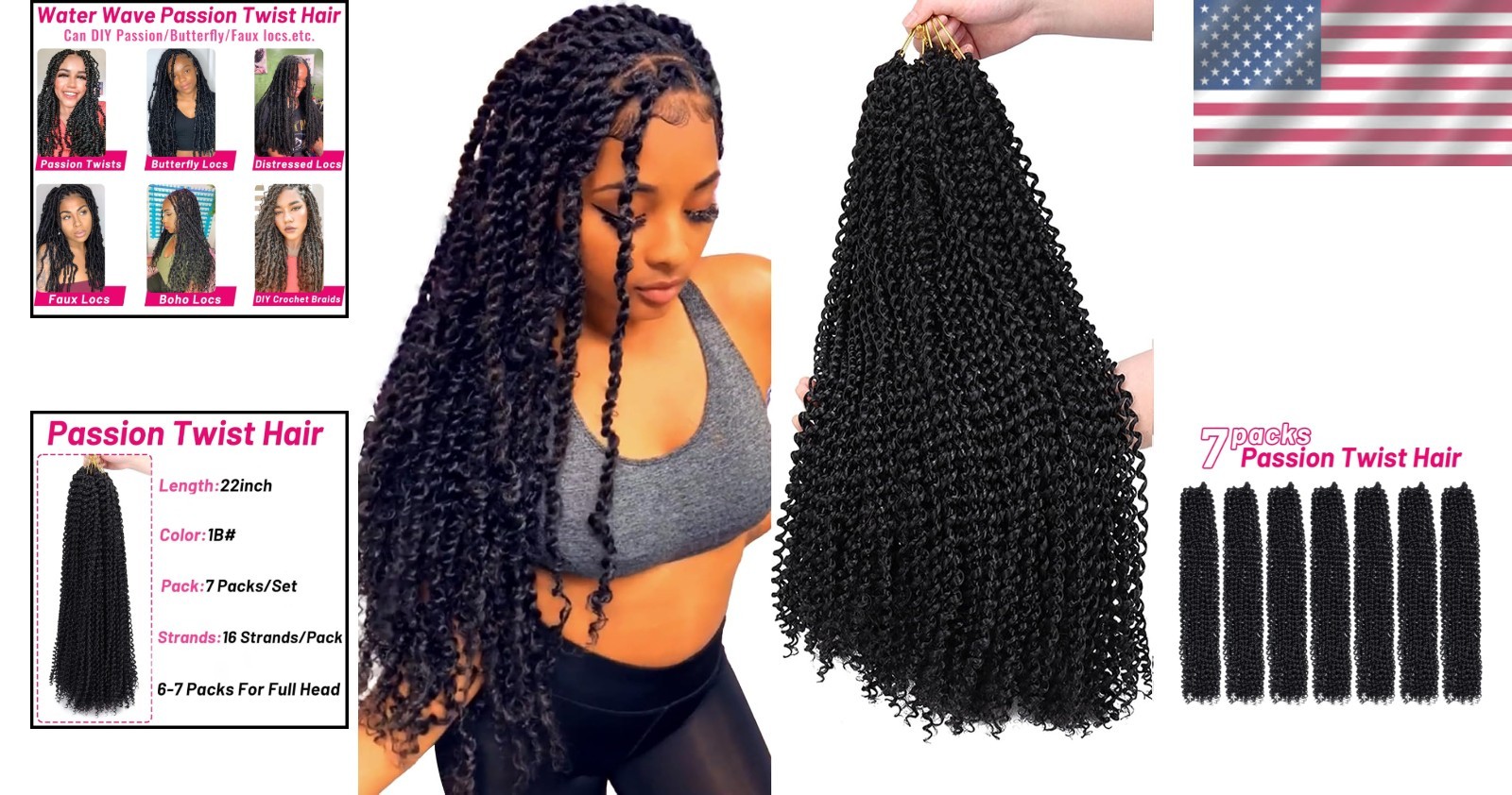 Boho Style Spring Twist Crochet Braids – 7 Packs