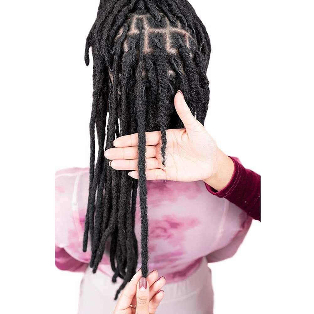 100%Real Human Hair Dreadlocks Extensions Handmade 0.8cm Locs Crochet Braid Hair