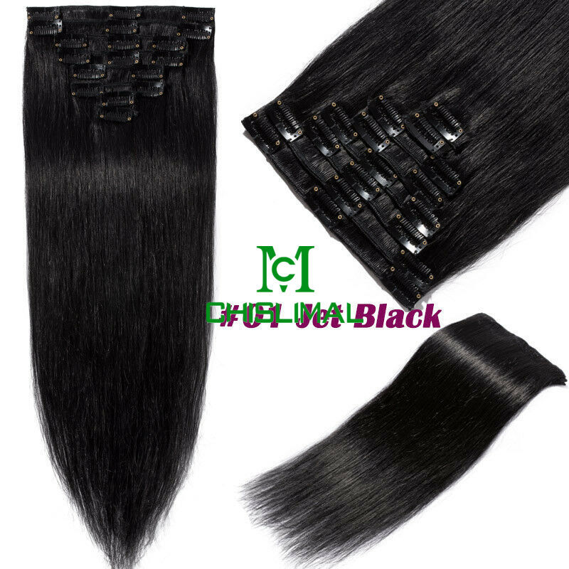 New 8pcs Clip In Human Hair Extensions 80g 120g 16- 28inch Remy Hair Salon Hair
