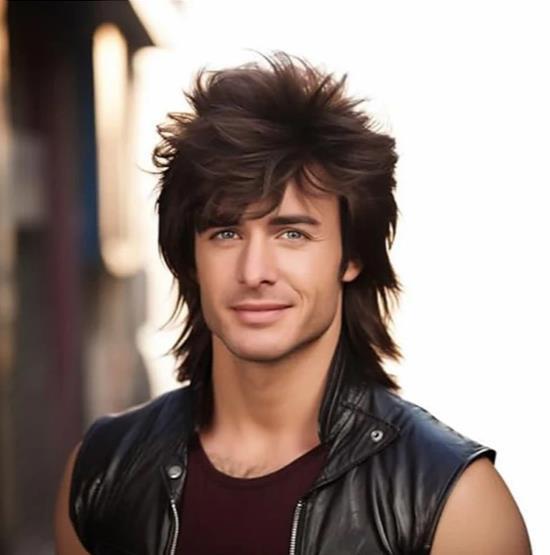 80s Mullet Wig Adult Men’s Pop Rocker Fancy Dress Costume Accessory Wig