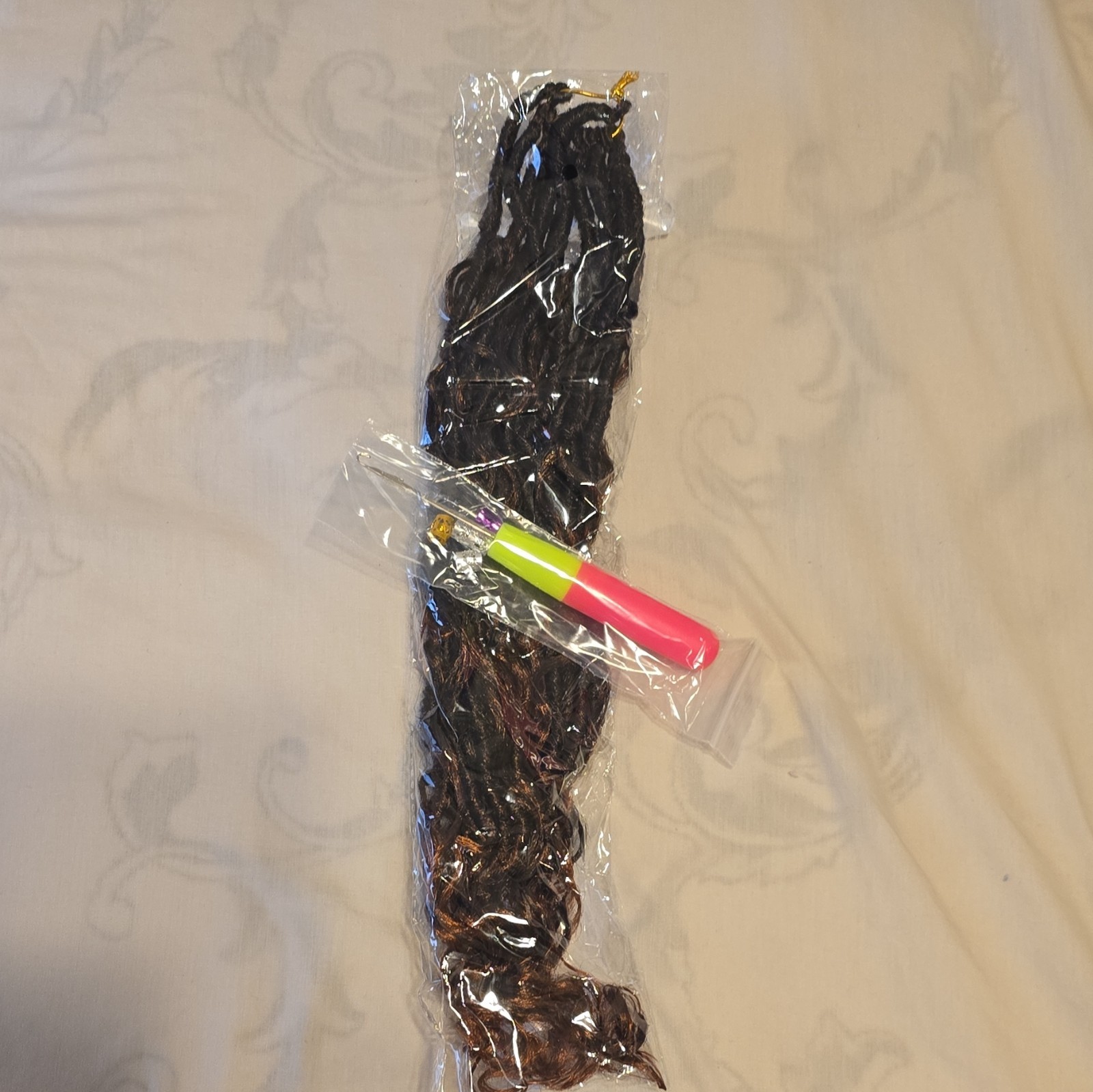 I-Tip Curly Synthetic Hair Extensions Dark Brown/Auburn 21-30 in Women