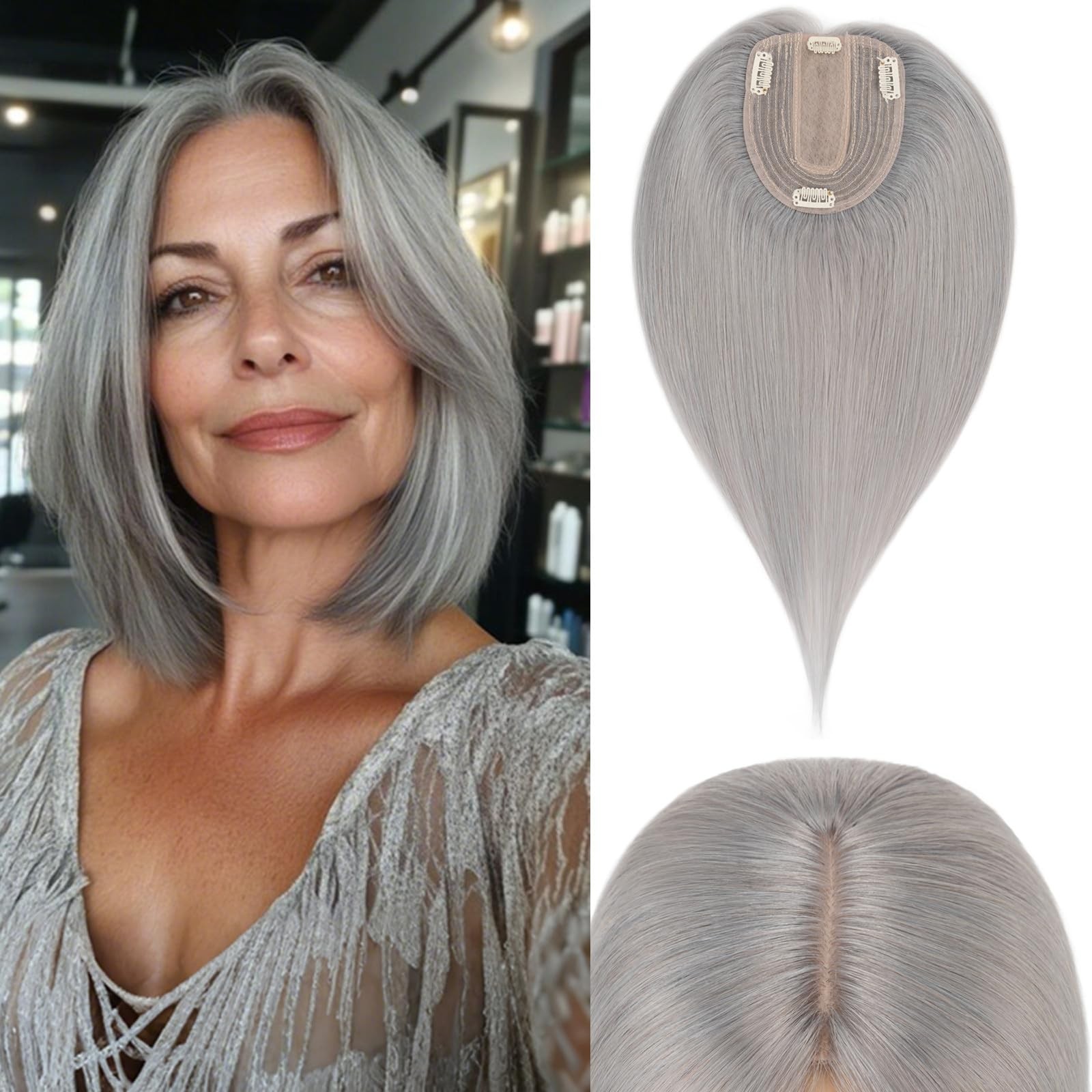 Rich Choices Human Hair Topper For Women100 Real Remy Hair Clip-In Hair Topper