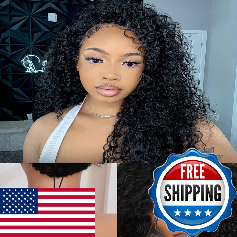 Shangyinfa Water Wave Half Wig Human Hair Tiny Leave-Out 4C Edges Blend