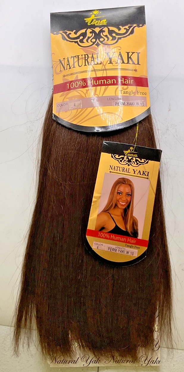 Tina Collection Natural Yaki 100% Human Hair Perm Yaki 10″ Color 4