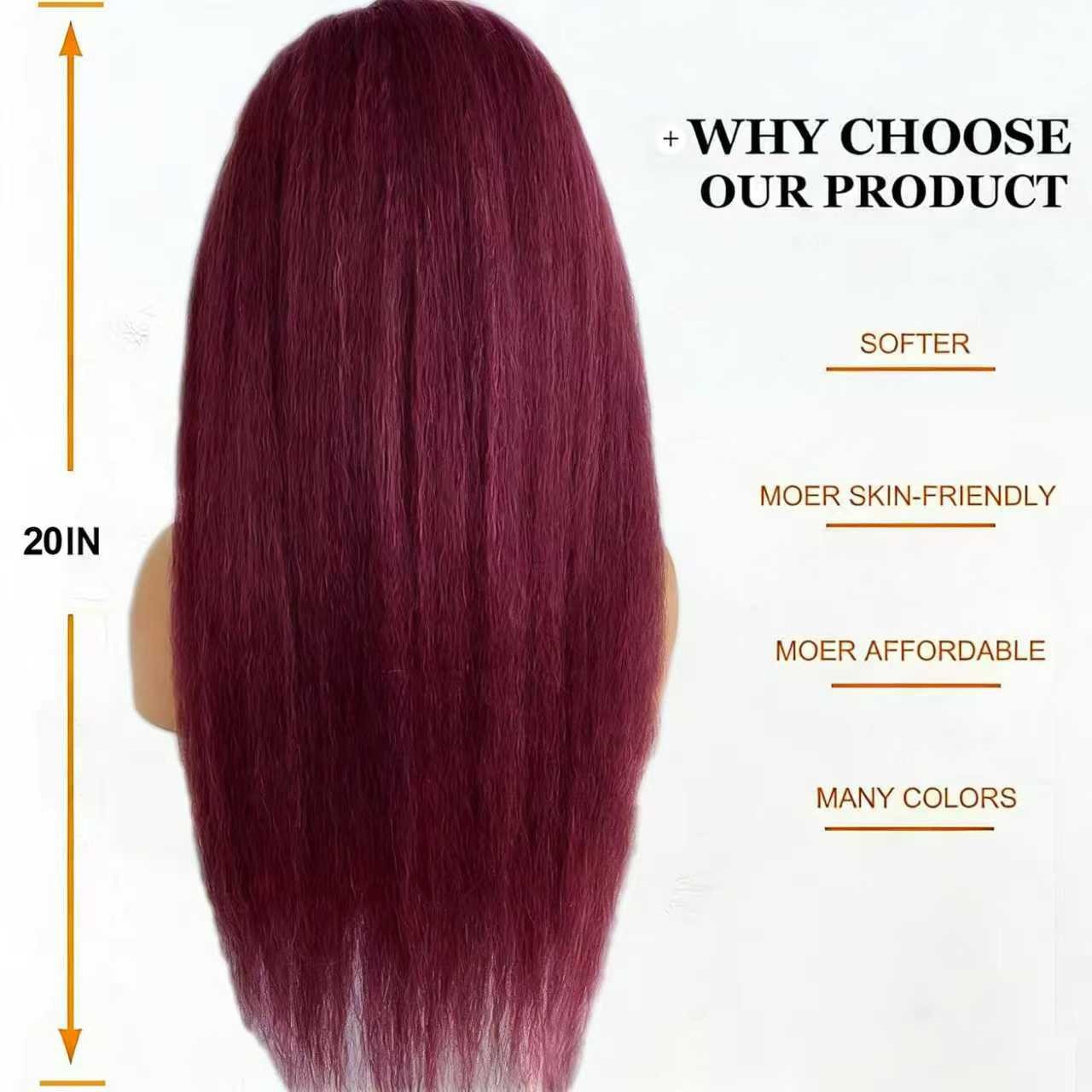 Transparent Lave 13×4 Kinky Straigh Transparent Lace 99J Burgundy Human Hair
