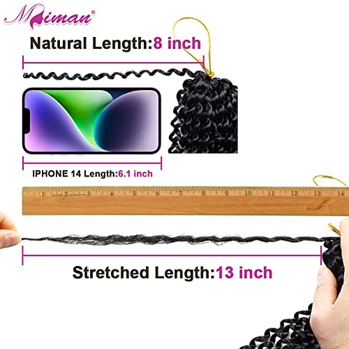 6 Packs 8 Inch Short Black Crochet Braids Passion Twist Marlybob Jerry Curl