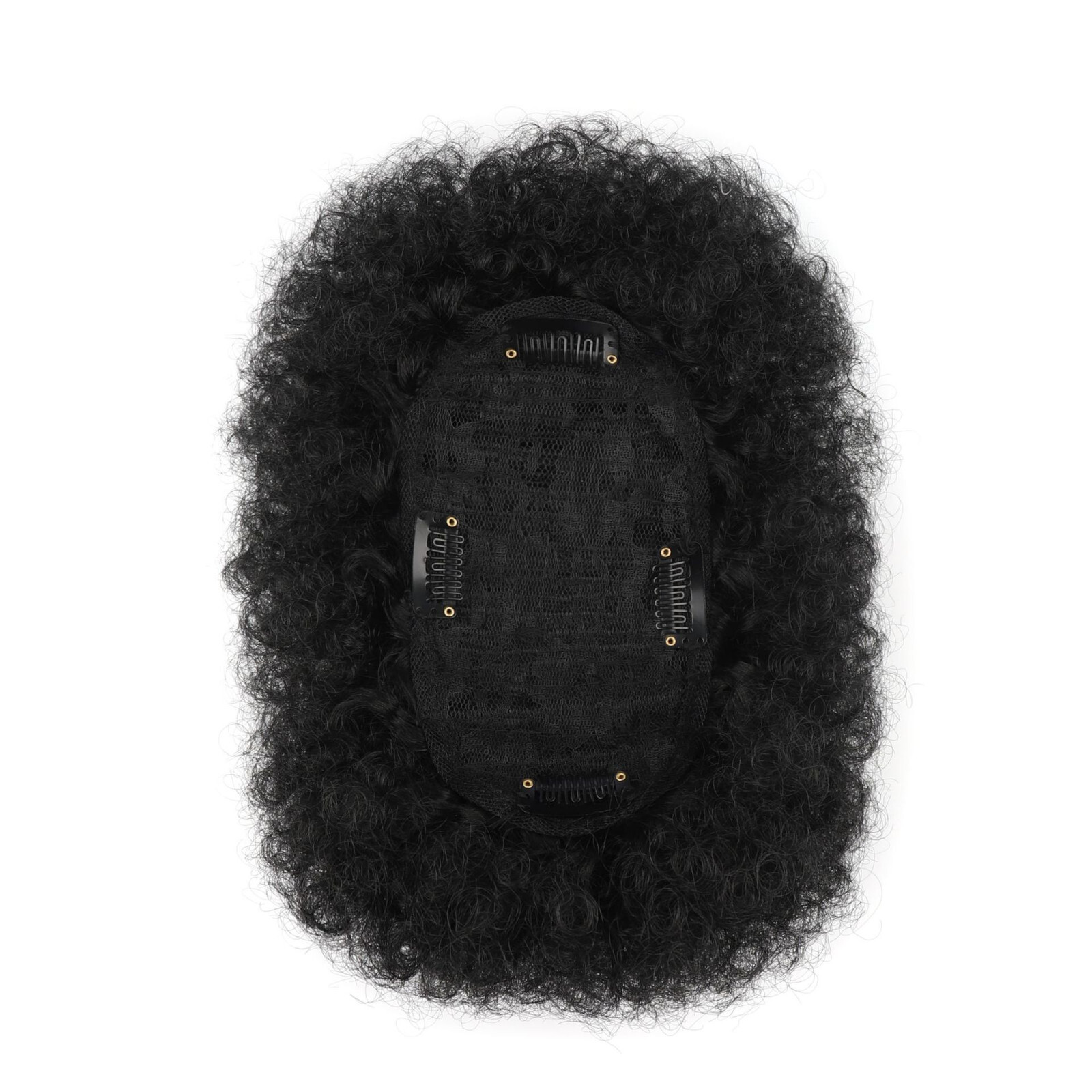 Short Afro Curly Hair Toupee for Men Human Hair Black Replacement Hairpiece