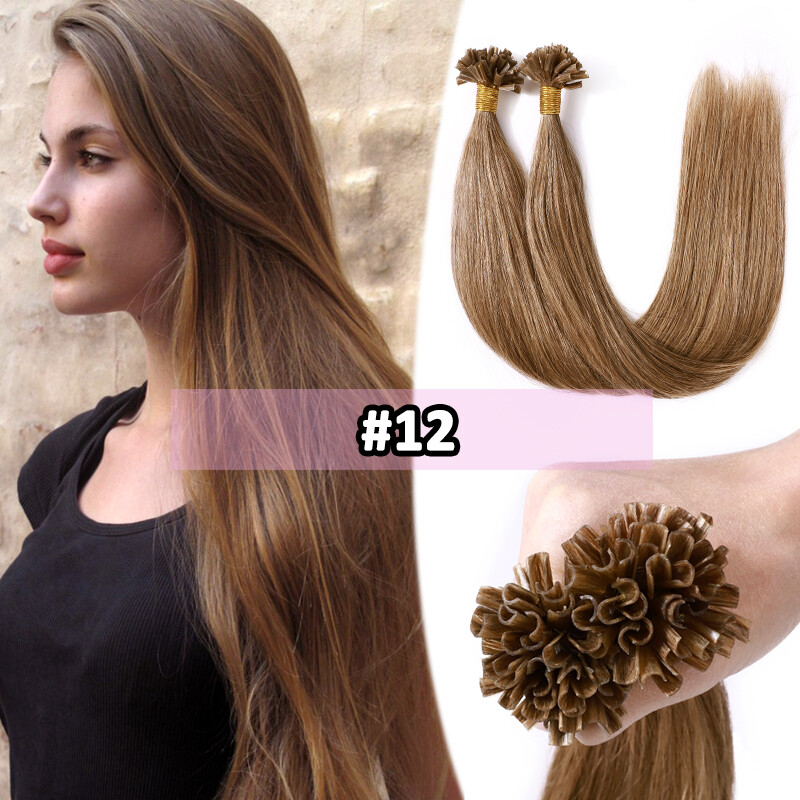Nail U Tip Human Hair Extensions Real Remy Human Hair Keratin Fusion Bondings
