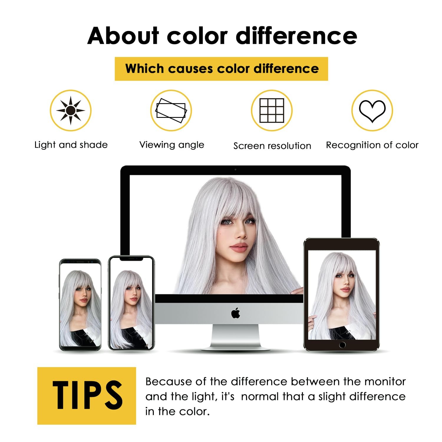 White Wig with Bangs Long Straight White Wigs for Women Cosplay Wigs for Gril…