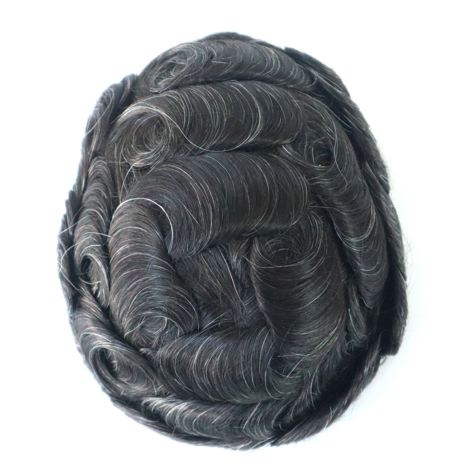 Mens Toupee Medium Skin Human Hair Replacement System Single Knot Hairpieces