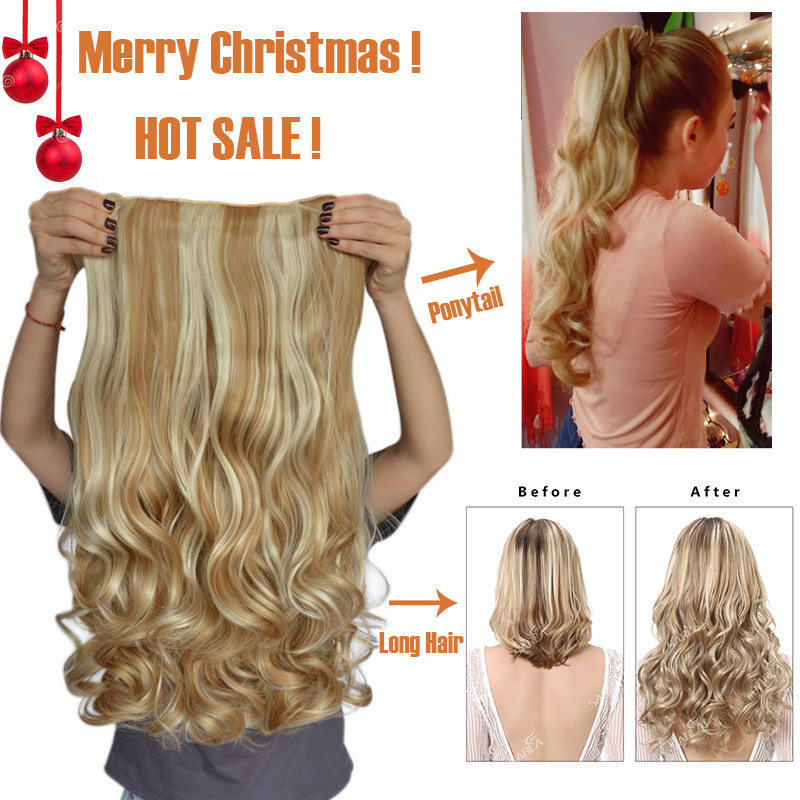 Real Thick Natural Clip in 3/4 Full Head Hair Extensions Extension Soft as human