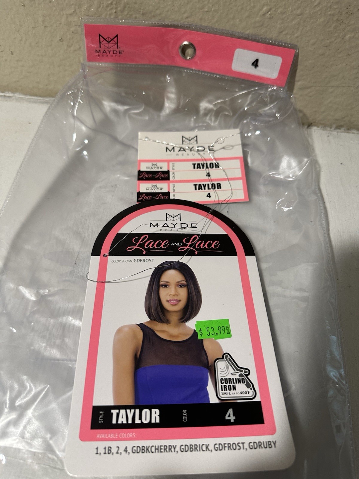 Mayde Beauty “Lace and Lace” Taylor wig. Synthetic, heat safe. New in package.