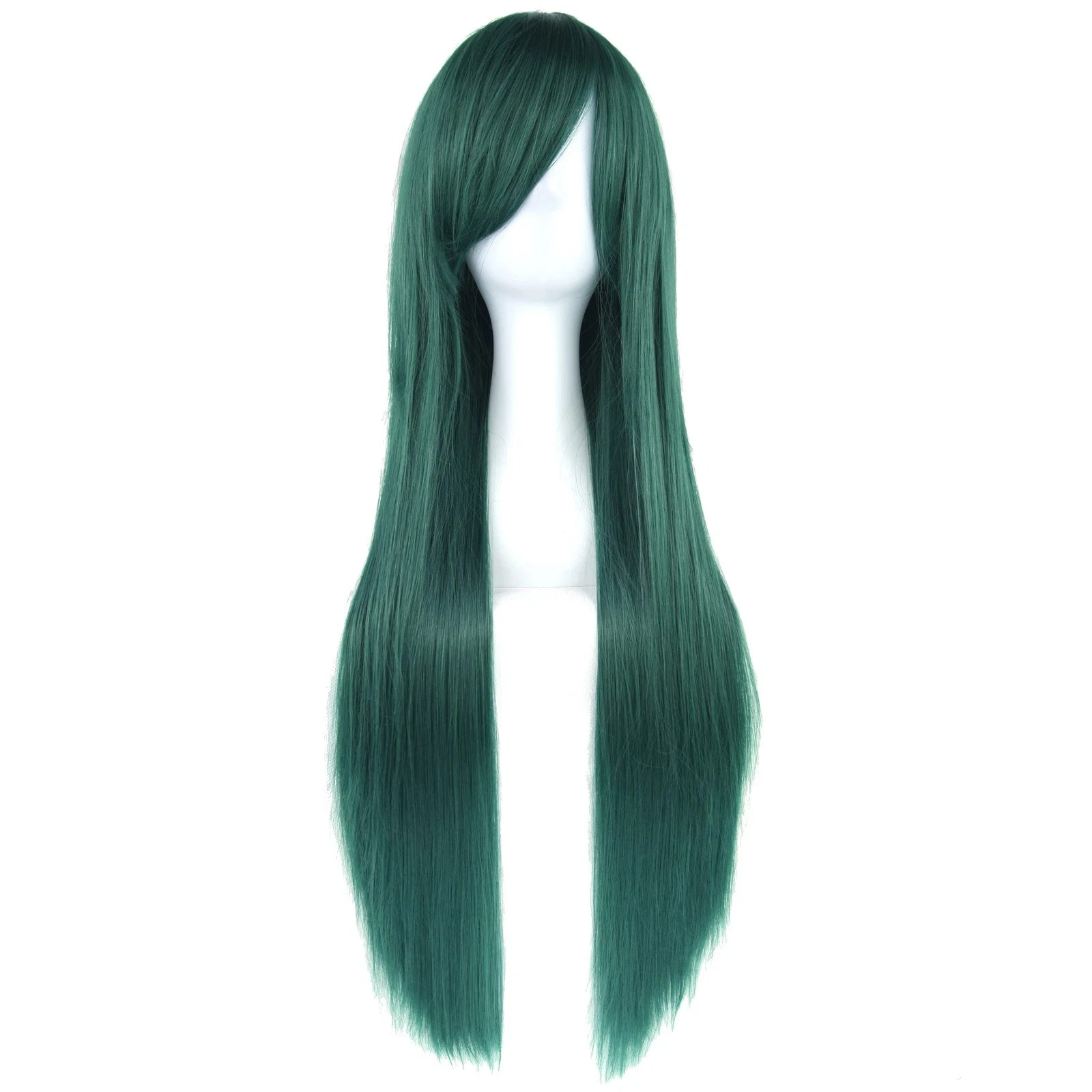 80cm Long Straight Natural Hair Cosplay Wigs with Bangs Colorful Halloween Co…