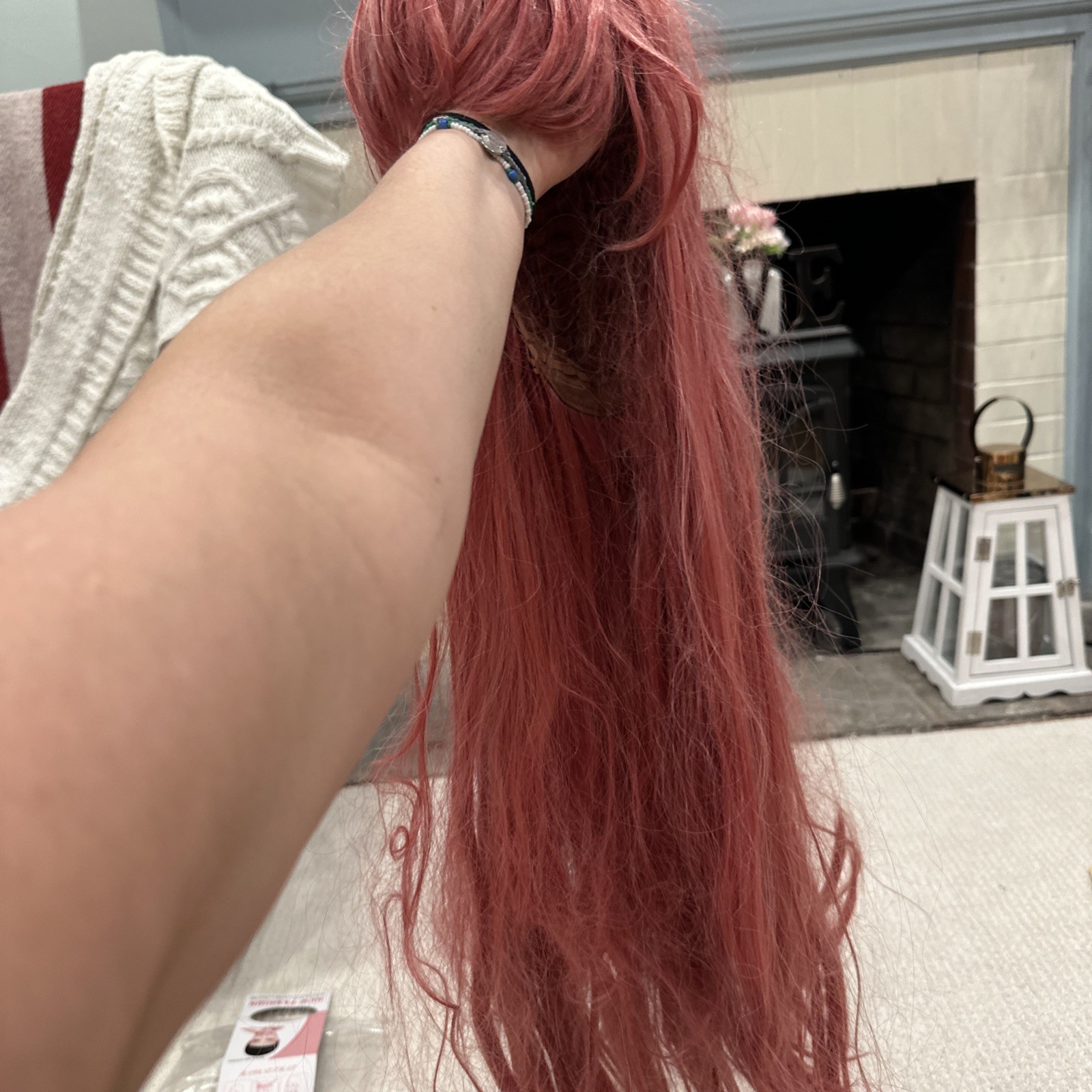 Ruler cosplay pink wig nylon hair With Long Bangs