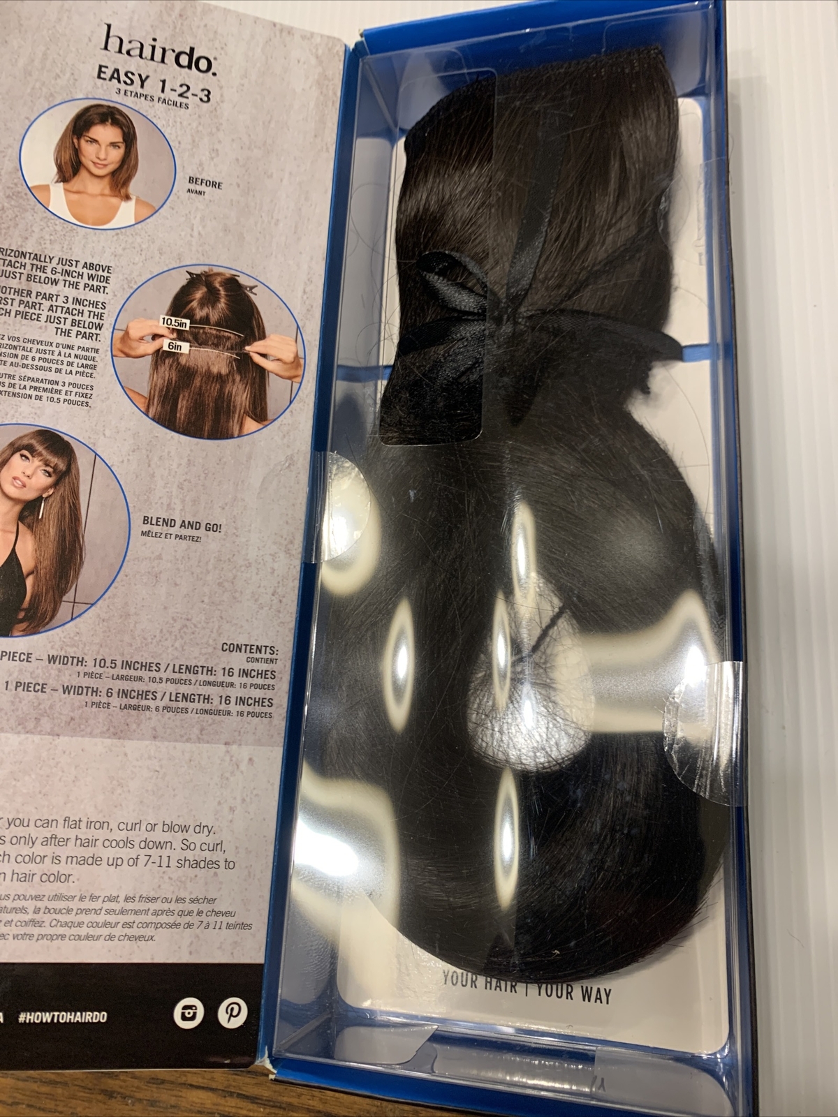 Clip-In Hair Extension 16-in Hairdo 2-Piece Dark Chocolate Brown R6