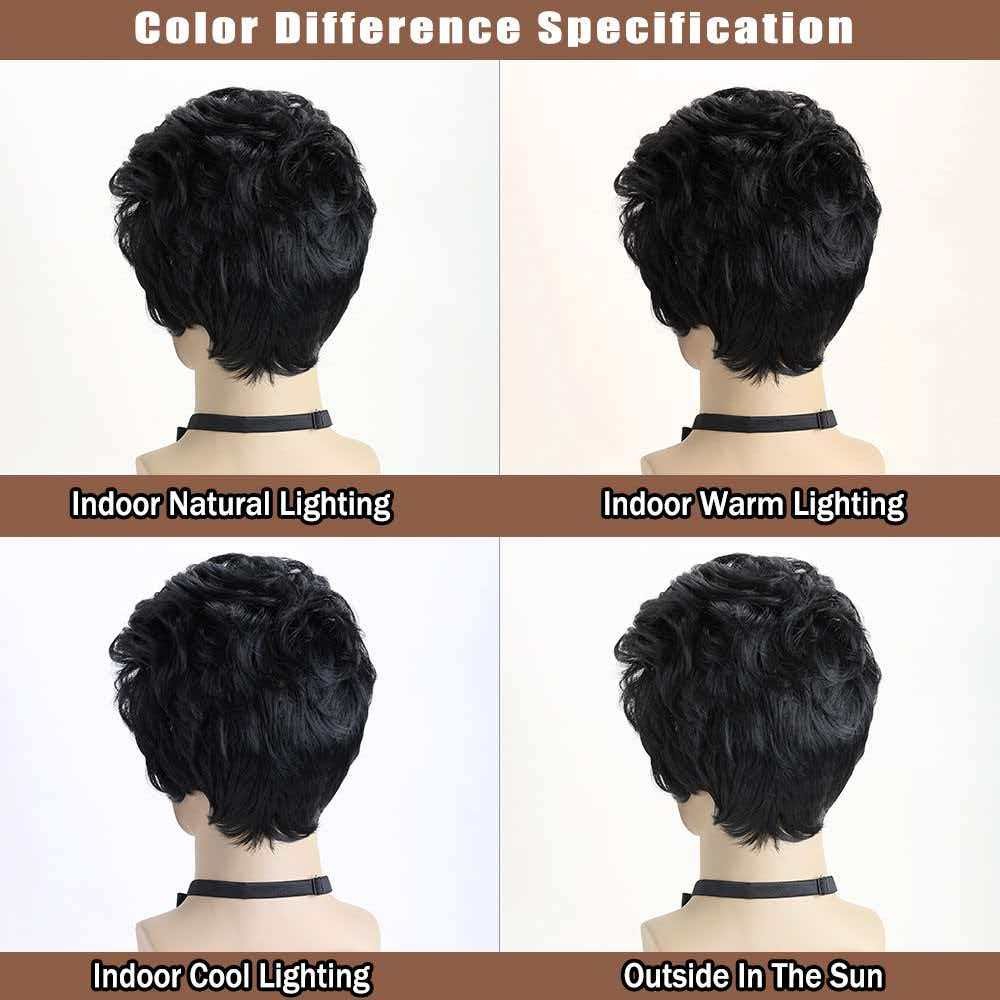 10in Black Pompadour Greaser Wig with Sideburns Full Heat Resistant Cosplay