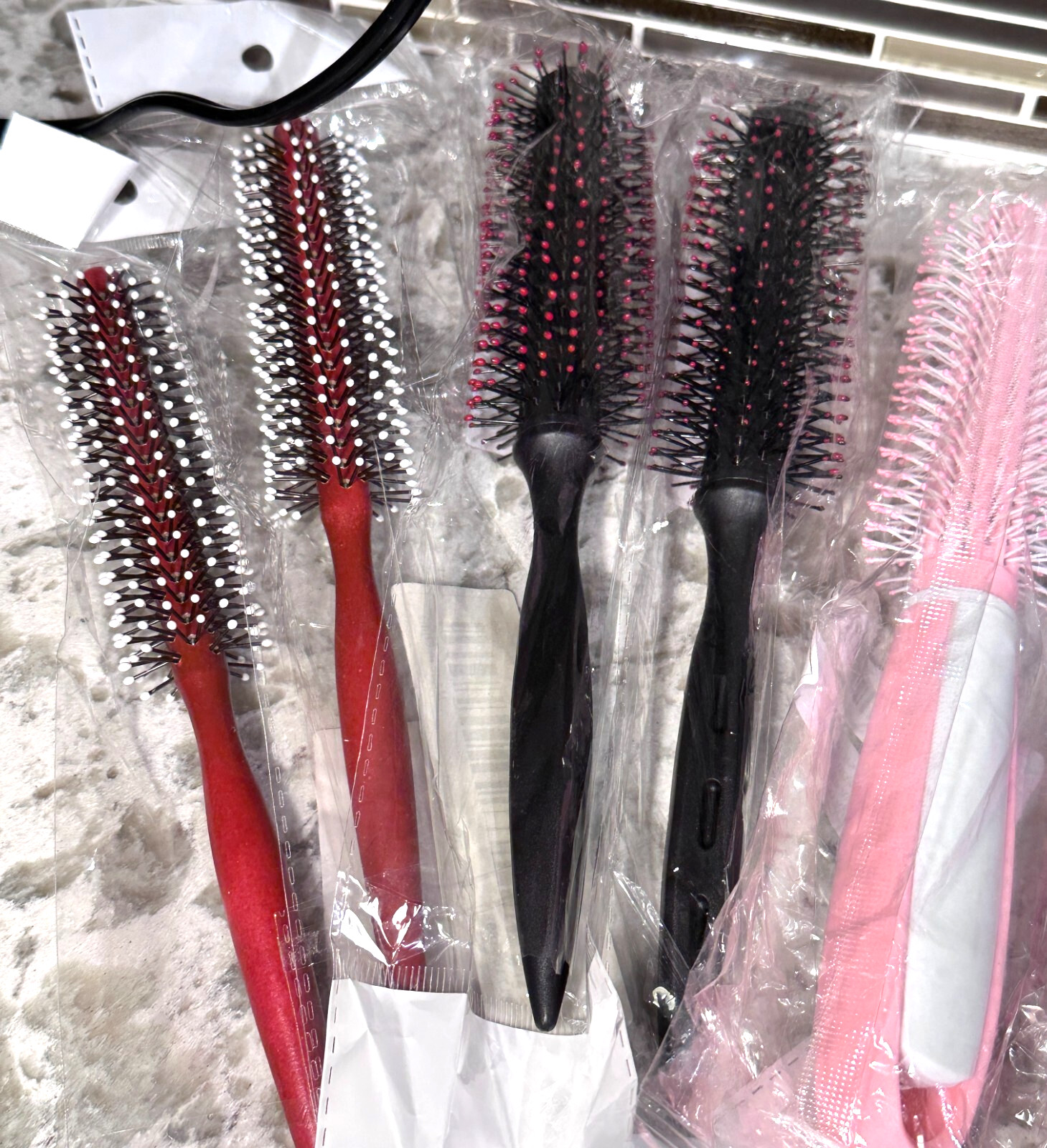 Lot of 14 Round Hairbrushes 1.25-3in diameter 7 Bore Bristle New in Packages