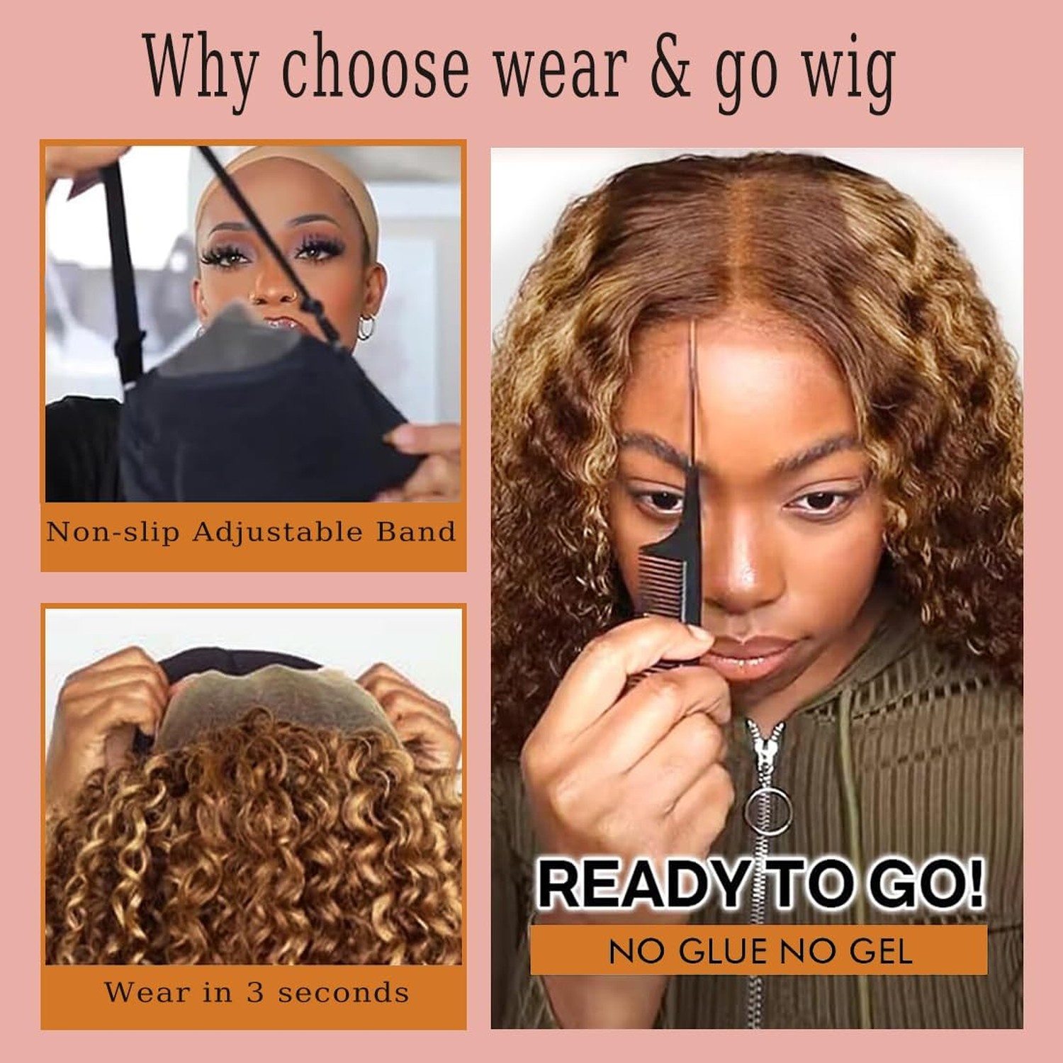 Deep Wave Bob Wig Human Hair Wear and Go Glueless Highlight 5×5 HD … Fast Ship