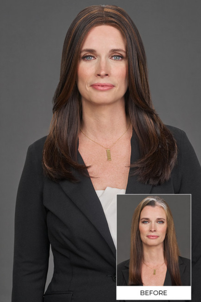 TOP TREND LACE HD STRAIGHT 18″ Toppers Jon Renau -Message Color B4- Lace Front