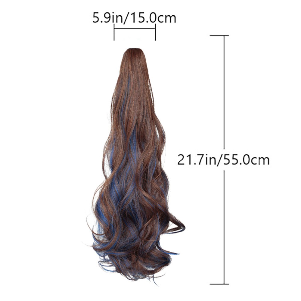 1Pc Long Wavy Ponytail Wave Ponytail Extension Clip Women Lady Headdress