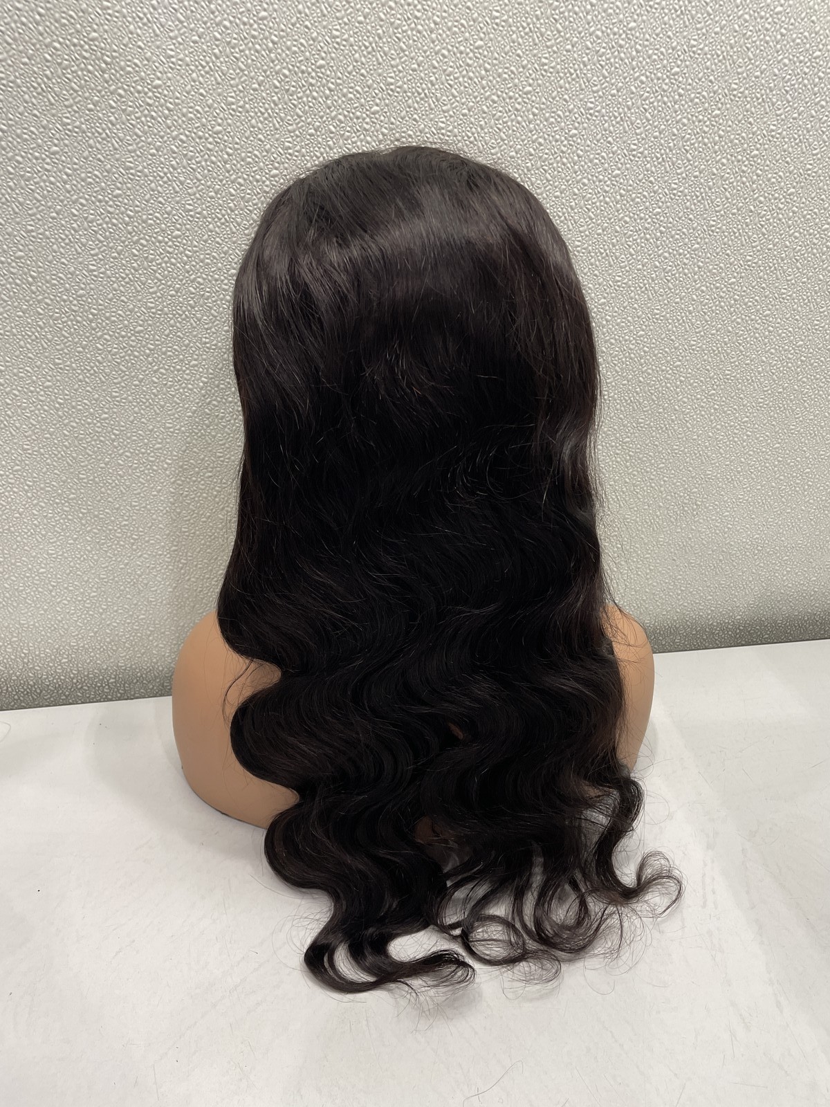 Natural Black Body Wave Human Hair Blend 13×4 Lace Front 180% Density Wig, 18″